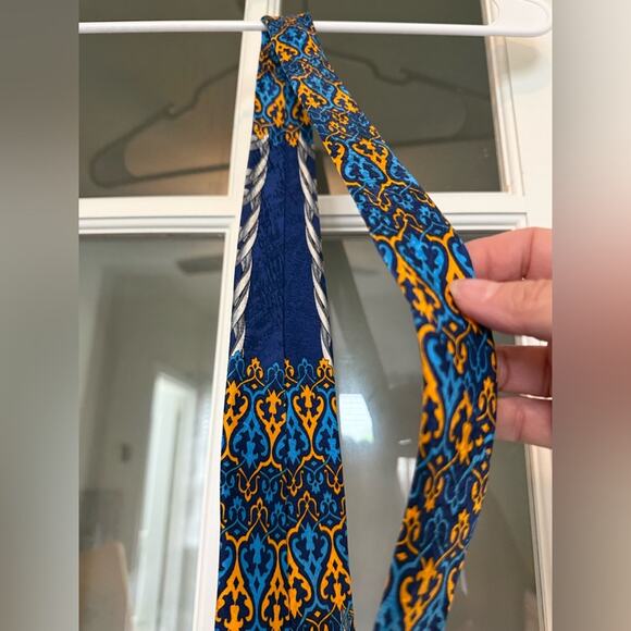 Rush Limbaugh No Boundaries Collection “Blue Links” Silk Tie USA 1996 vintage - Picture 4 of 6